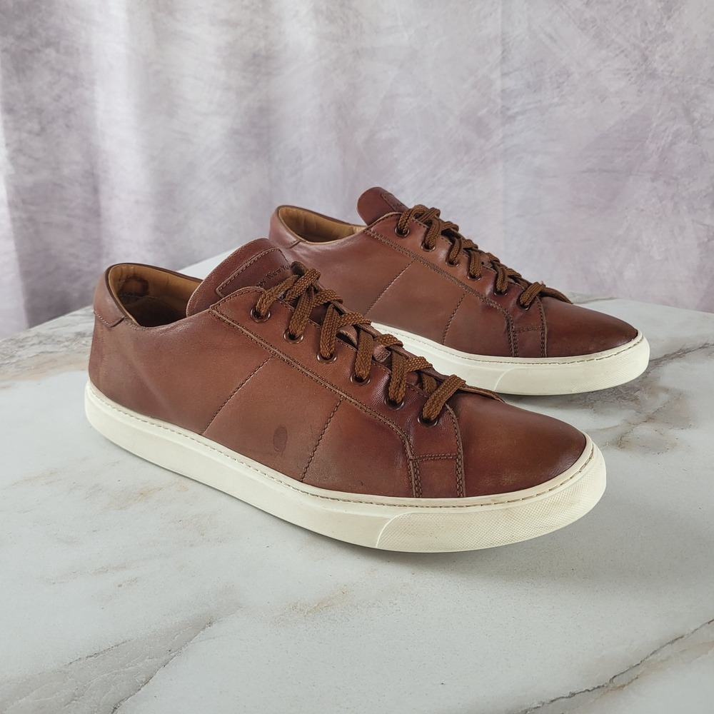 To Boot New York Colton Brandy Nappa Calf Leather Sneakers Size 10 Men's Brown